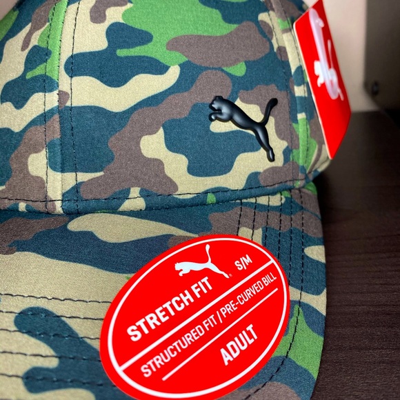 PUMA ADULT HAT S/M GREEN BROWN CAMO NWT - Picture 3 of 7